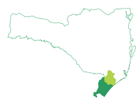 Mapa com a abrangência local